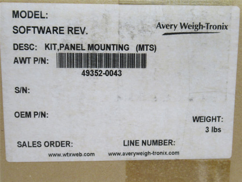 Avery-Weigh 49352-0043; Weight Indicator Flush Mounting Kit
