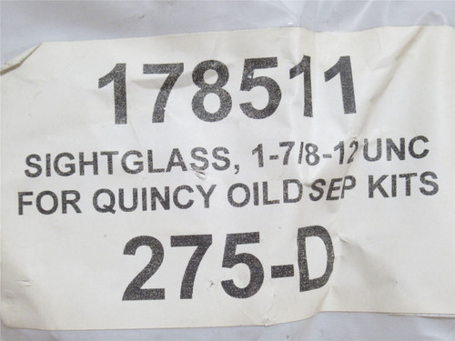 Quincy 129843-188; Oil Level Sight Glass; 1-7/8-12UNC