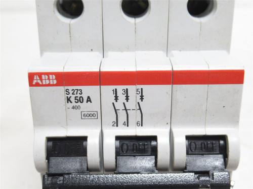 ABB S273-K50A; Circuit Breaker; 50A; 3P; 277/480V; Screw Term