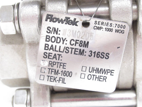 Flow Tek 7000-16-316; Actuated Ball Valve; SS-316; 1NPT