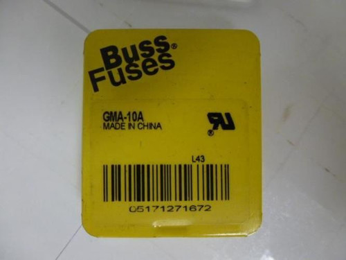 Bussmann GMA-10A; Fuse 125V; 10Amp Pkg 5