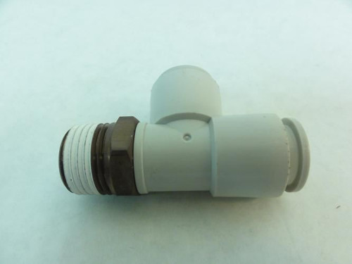 SMC KQ2Y16-04AS; Male Run Tee Fitting; 1/2" NPT; 16mm Tube OD