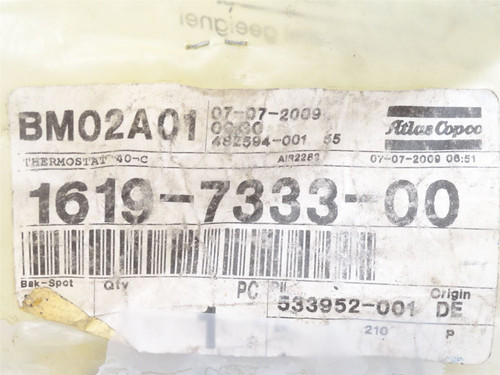 Atlas-Copco 1619-7333-00; Thermostat Valve Assembly
