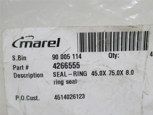 Marel 266555; Ring Seal 45mmID x 75mmOD x 8mm Width