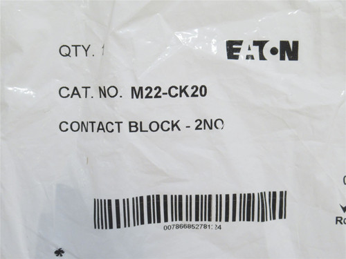 Eaton M22-CK20; Push-Button Contact Block; 2-NO; SPST