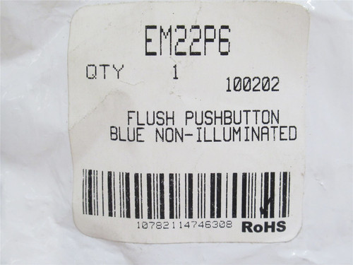 Eaton EM22P6; Push-Button; Flush; Blue; Non-Illuminated