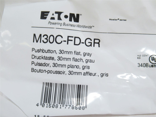 Eaton M30C-FD-GR; Push-Button Operator; Flat; Gray; 30mm