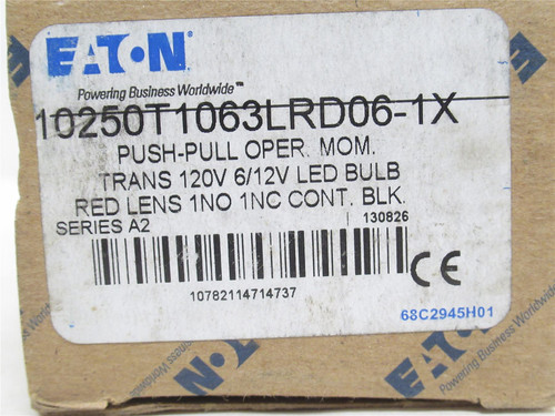 Eaton 10250T1063LRD06-1X; Illuminated Push-Pull Operator; Red
