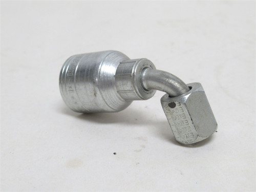 Eaton 04Z-664; Crimp Hose Fitting 90Deg; 3/8 JIC; 3/8" Hose