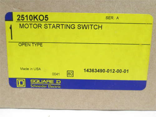 Square D 2510KO5; Manual Starter; 30A; 600VAC/230VDC; 2HP