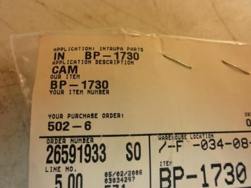MFG-  BP-1730; Cam