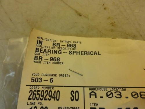 MFG- BR-968; LOT-2; Spherical Bearing