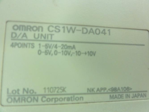 Omron CS1W-DA041; Output Module; 4 Outputs; 1-5V/4-20mA