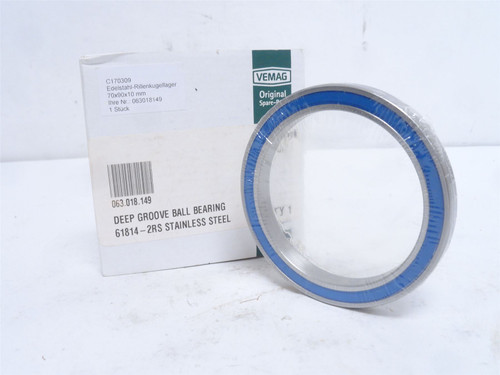 Vemag 61814-2RS; Ball Bearing 70mmID x 90mmOD x 10mm Wide