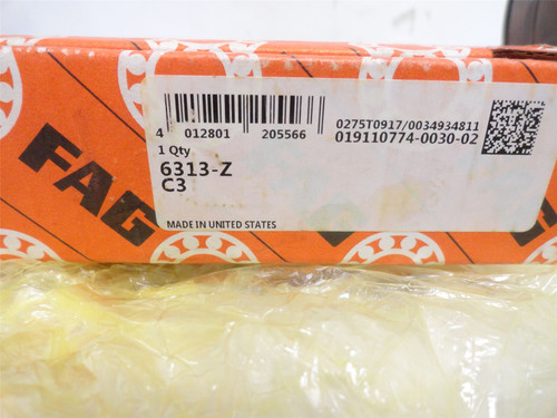 FAG 6313-Z/C3; Ball Bearing; 65mmID x 140mmOD x 33mm Width