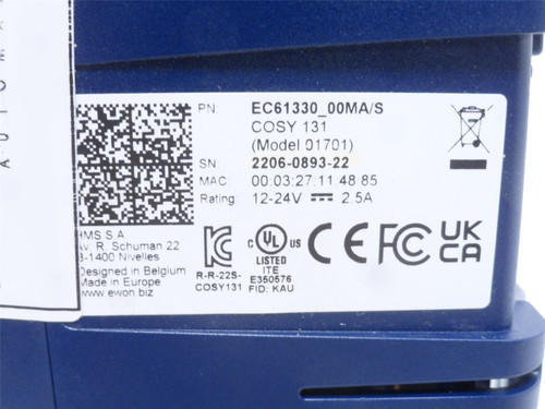 Ewon EC61330; Industrial VPN Ethernet Router; 12-24VDC