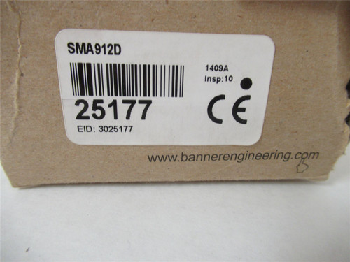 Banner SMA912D; Photo Sensor Range 30" Pre-wired 24V 2m Cable