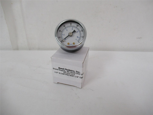 Bond Fluidaire 18-013-212; Pressure Gauge160 psi1.5" .125"CBM