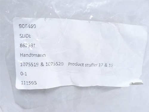 Handtmann 862391; Stainless Steel Stuffer Slide