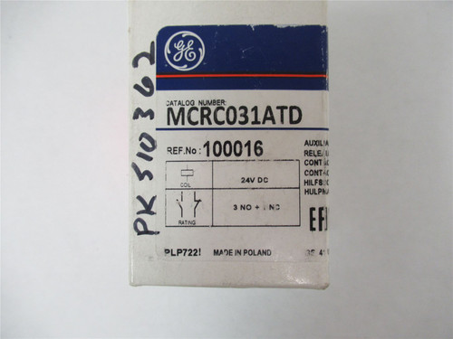 GE MCRC031ATD; RELAY 3NO/1NC 16A ITH 24V DC COIL