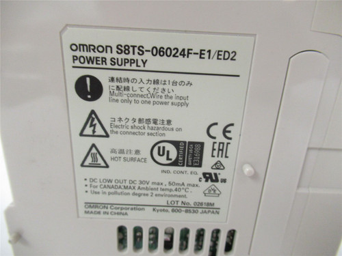 Omron S8TS-06024F-E1; Power Supply AC/DC 24V 60W Din Rail