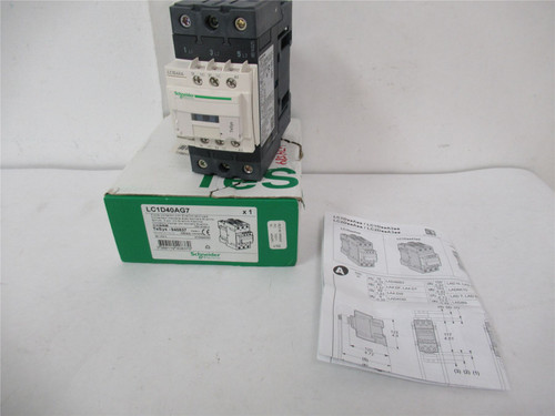 Schneider LC1D40AG7; Contactor 40A 3P 440V Coil 120VAC