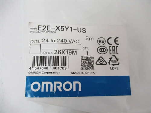 Omron E2E-X5Y1-US; Proximity Sensor Plastic M18 5 MM AC2W-NO