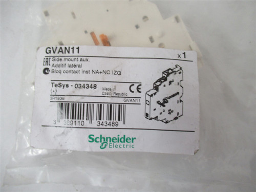Schneider GVAN11; AuxilaryContact Block 6A 1 N.O. and 1 N.C.