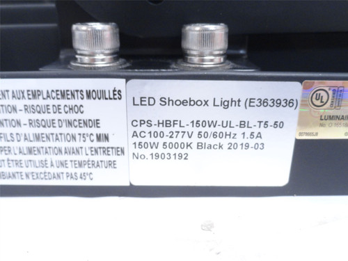 Luminaire CPS-HBFL-150W-UL-BL-T5-50; LED High Bay Flood Light