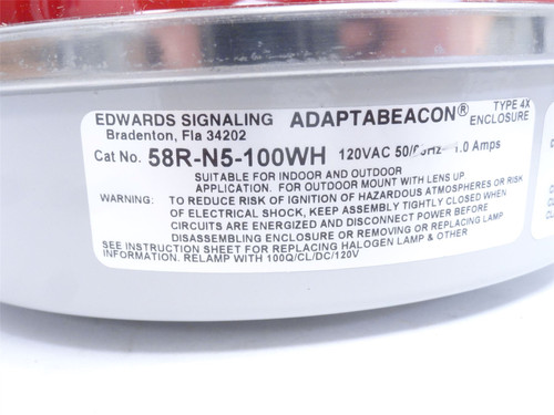 Edwards 58R-N5-100WH; Rotating Red Beacon; 120VAC; 1A