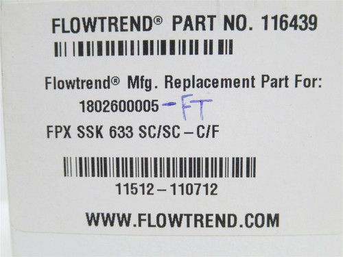 Flowtrend 116439; Shaft Seal; Use W/Fristam SSK 633 SC/SC-C/F