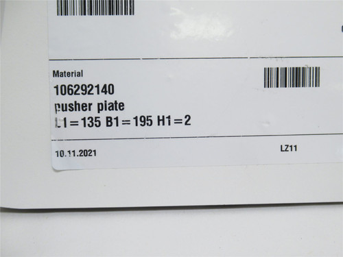Multivac 106292140; Lot-10; Pusher Plates; L1=135 B1=195 H1=2