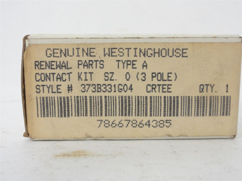 Westinghouse 373B331G04; Contact Kit; Sz 0; 3 Pole; Type A