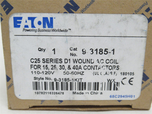 Eaton 9-3185-1; Contactor Coil: 110/120VAC; 15-40A
