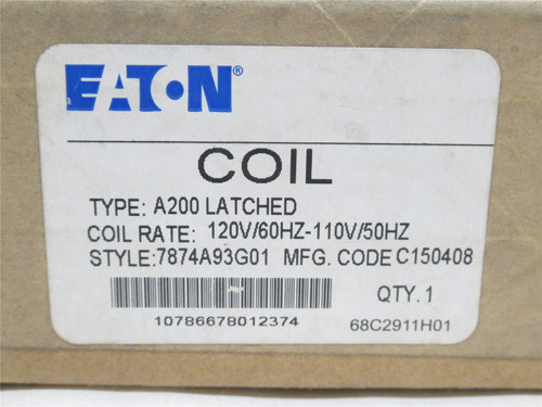 Eaton 7874A93G01; Contactor Coil; 110/120VAC