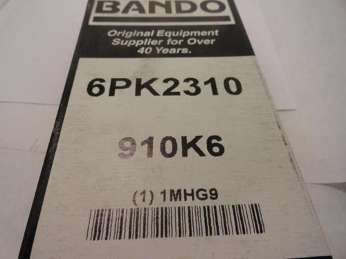 Bando 6PK2310; Serpentine Belt 910K6; 6-ribs 91.0"L; 1MHG9