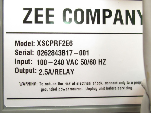 Zee XSCPRF2E6; Megatrons Controller; 100-240VAC; 2.5A/Relay