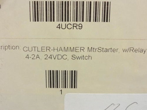 Eaton ECX09C1QHA; Starter 9A 3P 600VAC; Coil: 24V