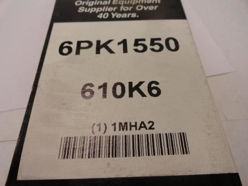 Bando 6PK1550; Serpentine Belt 610K6; 6-ribs 61.0"L; 1MHA2