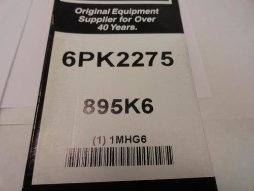 Bando 6PK2275; Serpentine Belt 895K6; 6-ribs 89.5"L; 1MHG6