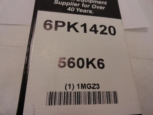 Bando 6PK1420; Serpentine Belt 560K6; 6-ribs 56.0"L; 1MGZ3