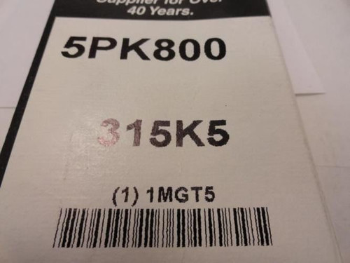 Bando 5PK800; Serpentine Belt 315K5; 5-ribs 31.5"L; 1MGT5
