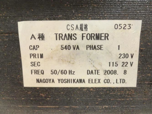 Nagoya Yoshikawa CSA-0523; CryoVac Transformer; 540vA; 230V
