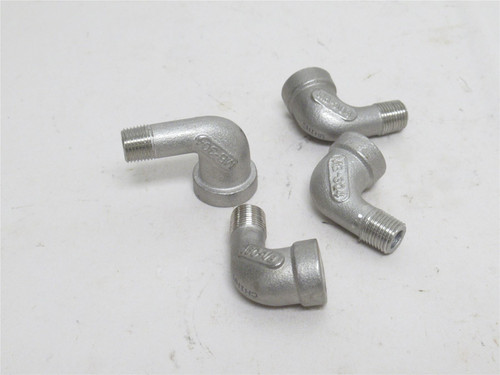 Industry-Std 1LTV3; Lot-4 Street Elbows 90Deg; SS-304; 1/8NPT