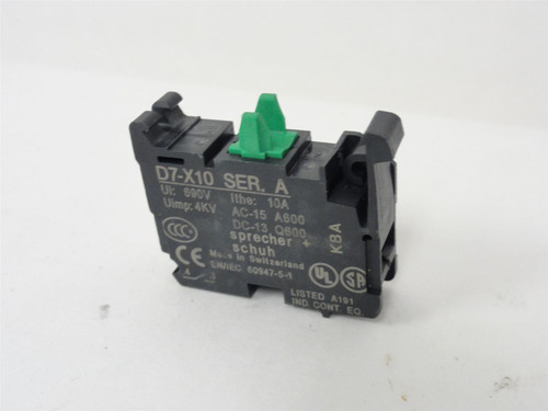 Sprecher+Schuh D7-X10; Contact Block; 690V; 10A