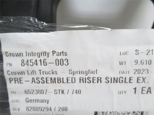 Crown 845416-003; Pre-Assembled Riser; Single EX