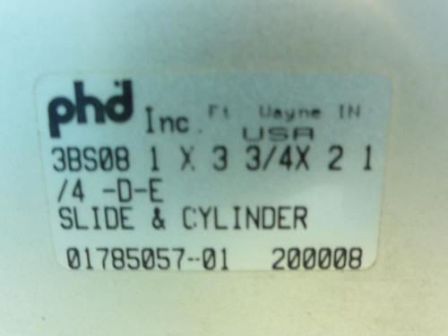 PHD 3BS081X33/4X21/4-D-E; Slide & Cylinder; 1"ID; 3-3/4" STR