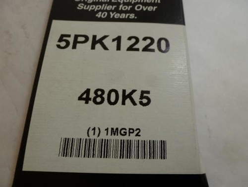 Bando 5PK1220; Serpentine Belt 480K5; 5-ribs 48.0"L; 1MGP2