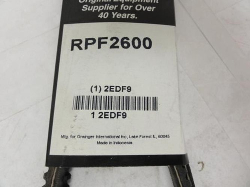 Bando 2EDF9; Auto V-Belt; Industry Number RPF2600