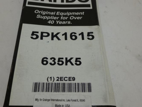 Bando 635K5; Serpentine Belt; 5PK1615